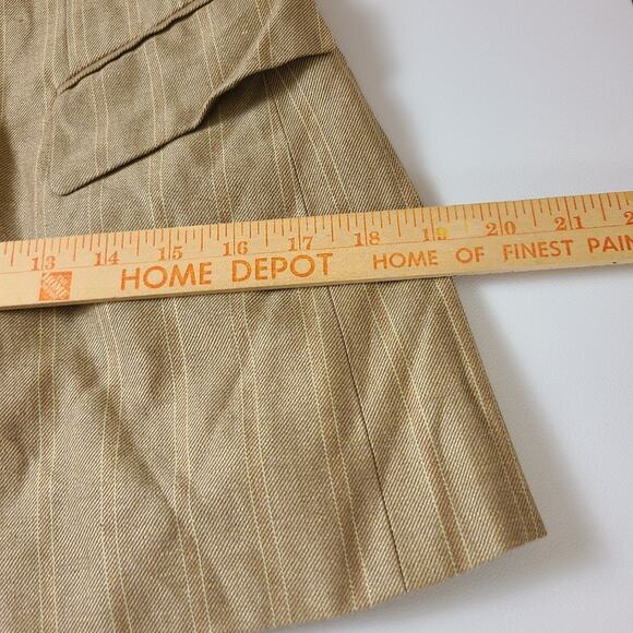 Ann Taylor Vtg Blazer 2P Tan Stripe Tailored Clueless Preppy Linen Schoolgirl - Picture 10 of 14